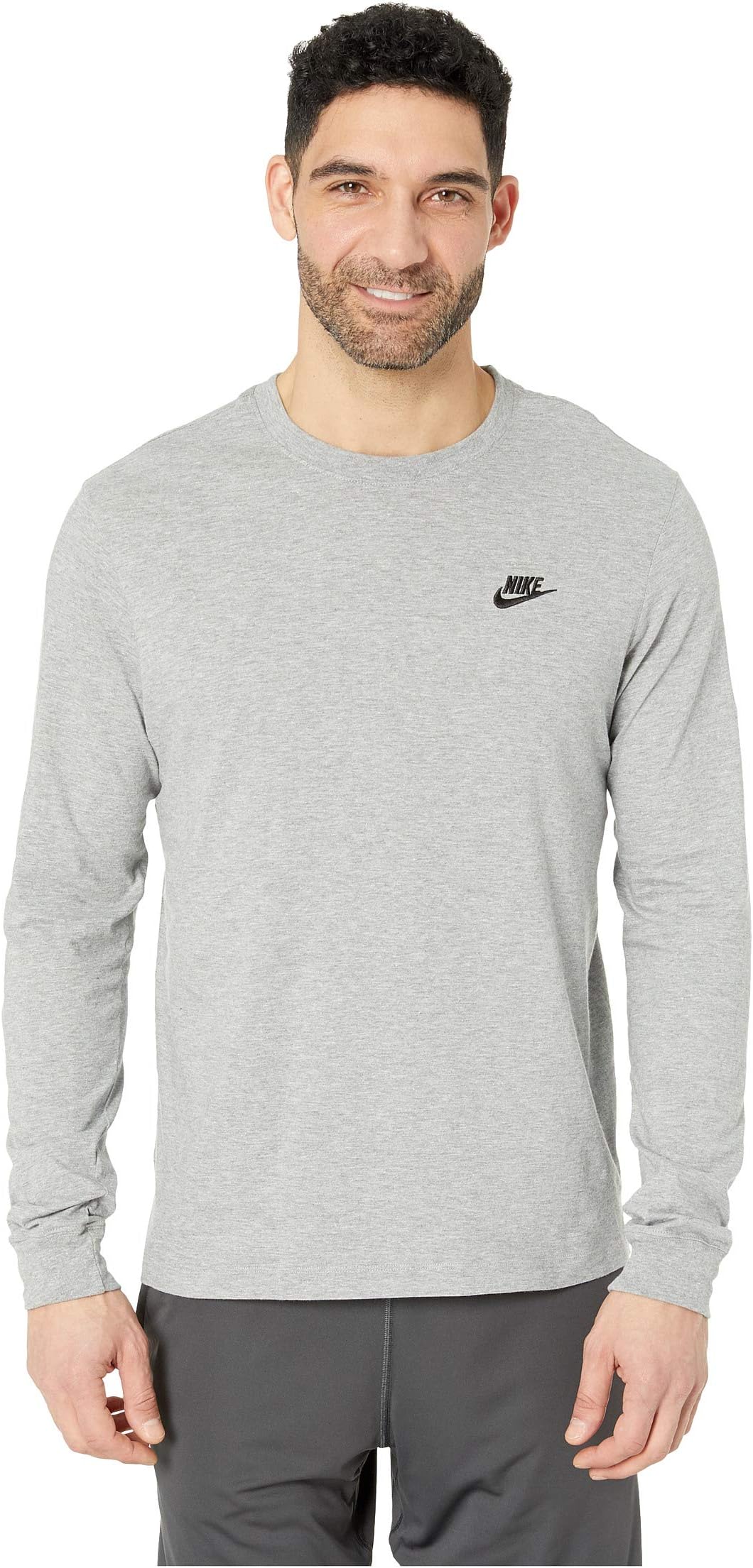 

Футболка Nike NSW Tee Long Sleeve Embroidered Futura, цвет Dark Grey Heather/Black