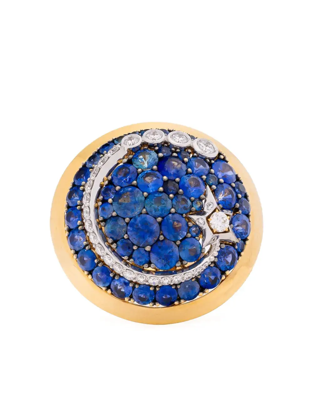 

Кольцо Comet Kinetic из желтого золота 750 пробы с сапфирами и бриллиантами Sybarite, золотистый