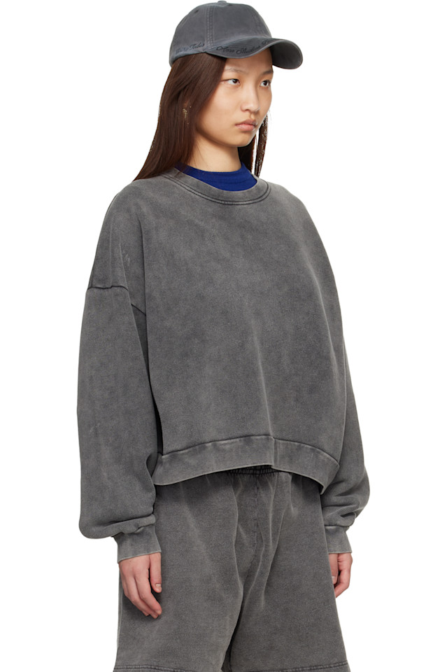 Acne Studios Толстовка с серым логотипом и нашивкой — фото 2