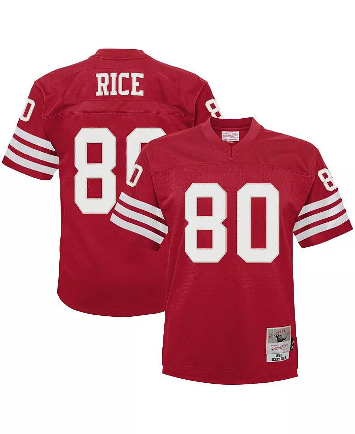 

Детская футболка Jerry Rice Scarlet San Francisco 49ers 1990 Retired Legacy для мальчиков и девочек Mitchell & Ness