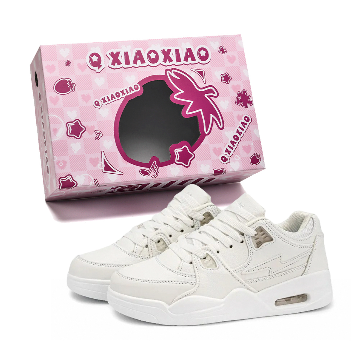 

Circle small Антискользящие износостойкие легкие дышащие лоу-топ скейтбордские кроссовки унисекс в коробке - белые, цвет White