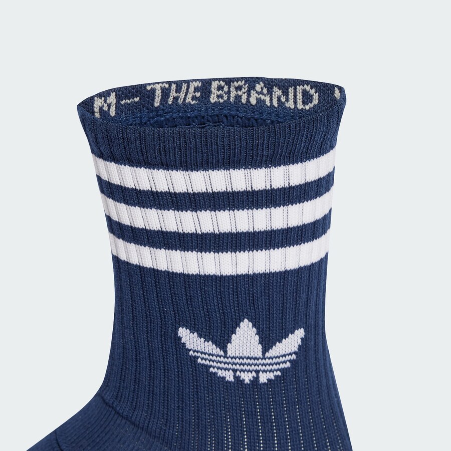Носки ADIDAS ORIGINALS 3-Stripes Crew 3 Pairs, marine blue/White — фото 3