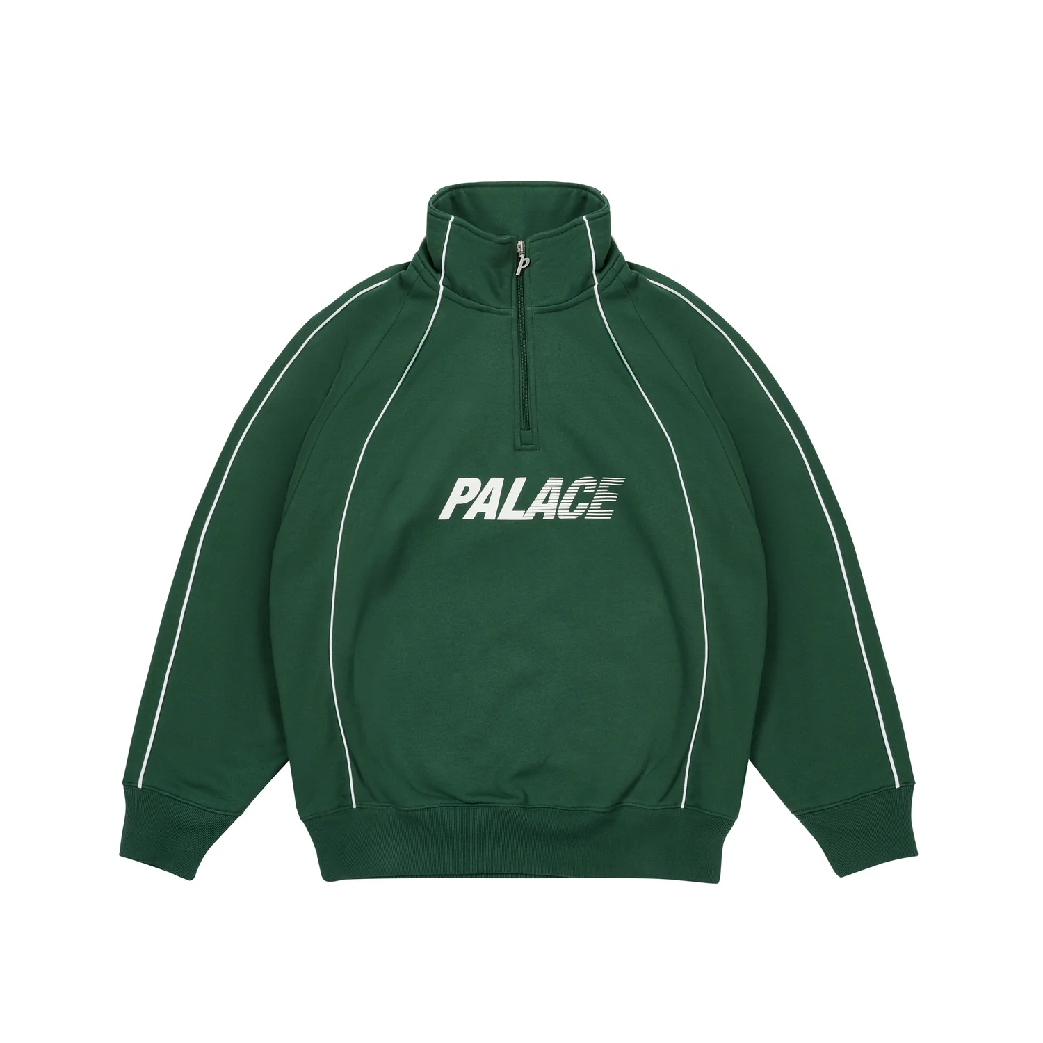 

Толстовка унисекс с логотипом FW25 DROP2 FAST и застежкой-молнией на четверть длины Palace, зеленый