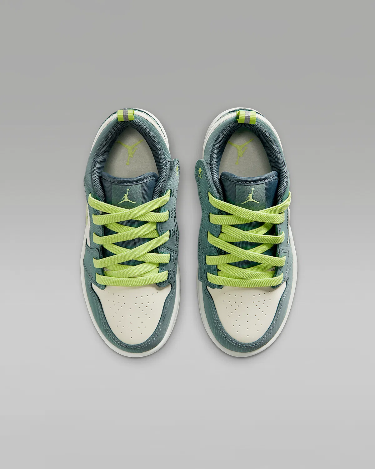 Детские кроссовки Jordan 1 Low Alt SE, Sea Glass/Hasta/Green Abyss/Light Lemon Twist — фото 4