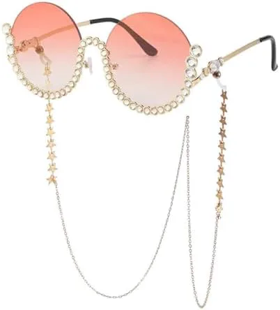 

Круглые солнцезащитные очки с бриллиантами для женщин, модные солнцезащитные очки со стразами для женщин, винтажные овальные очки с кристаллами MTZJH, C3orange