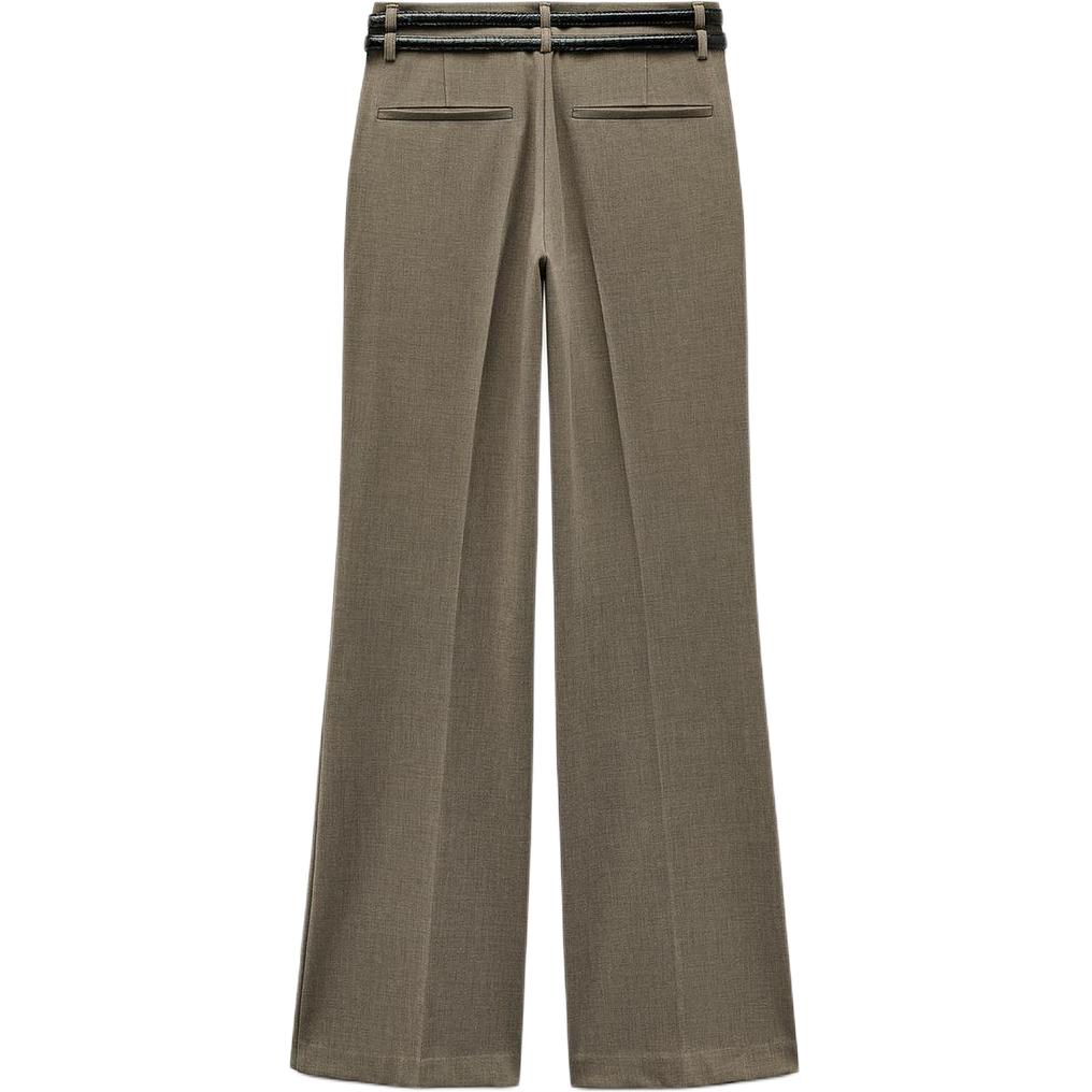 ZARA Женские повседневные брюки Trf с зебровым принтом khaki — фото 4