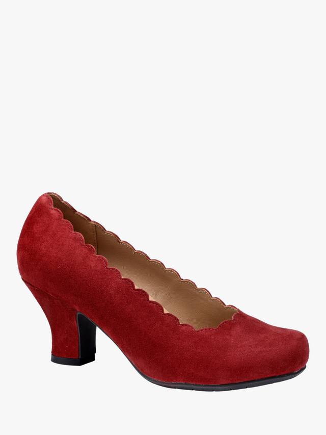 Туфли-лодочки на каблуке с фигурным краем из замши Jive Hotter, Red Pear — фото 2