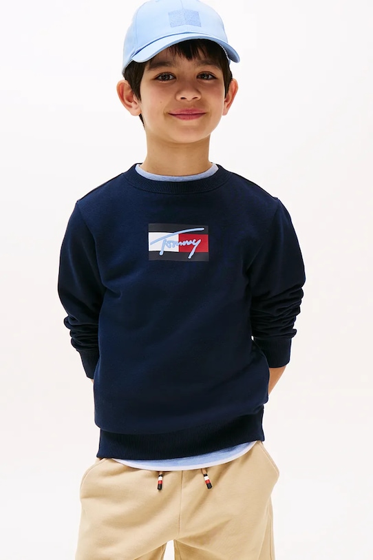 

Детская хлопковая толстовка Tommy Hilfiger, темно-синий