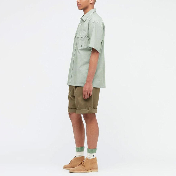 Jw Anderson Jw Anderson Co-Branded Series Рубашка мужская зеленая Uniqlo, зеленый — фото 3