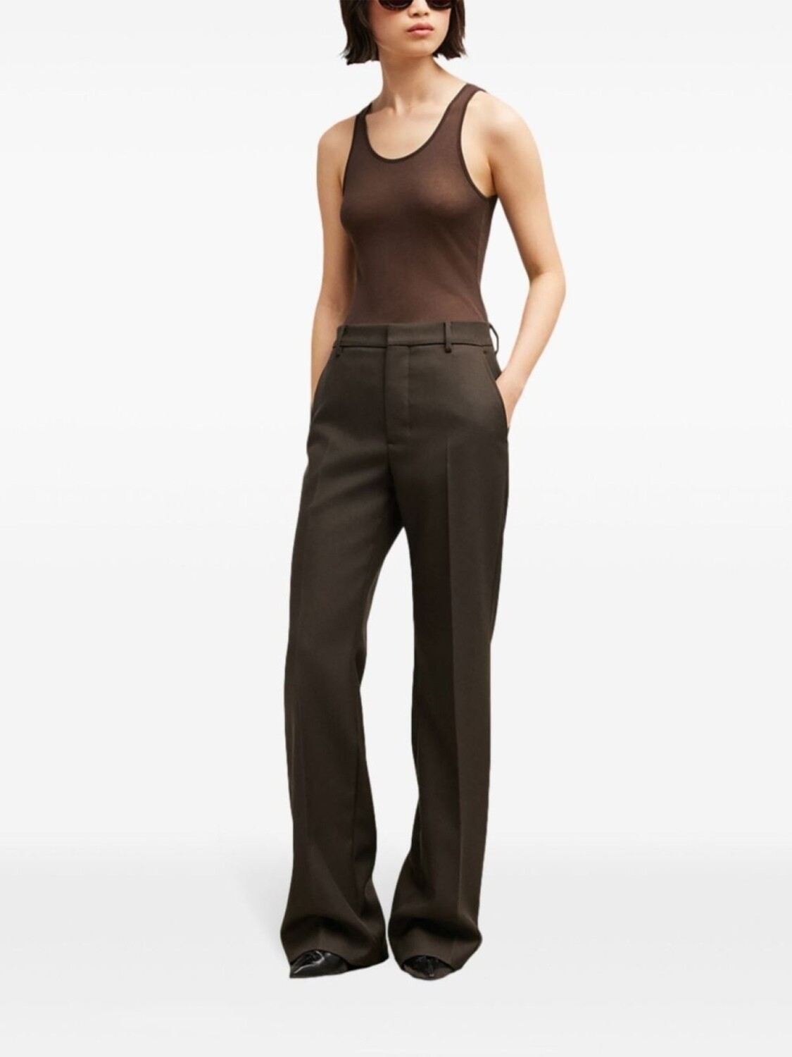 

AMI Paris расклешенные брюки Flare Fit, коричневый