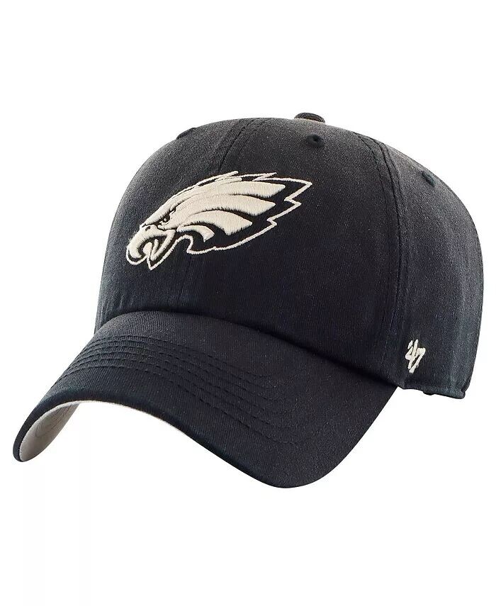 

Мужская черная шляпа Philadelphia Eagles Dusted Relaxed Clean Up Adjustable '47 Brand