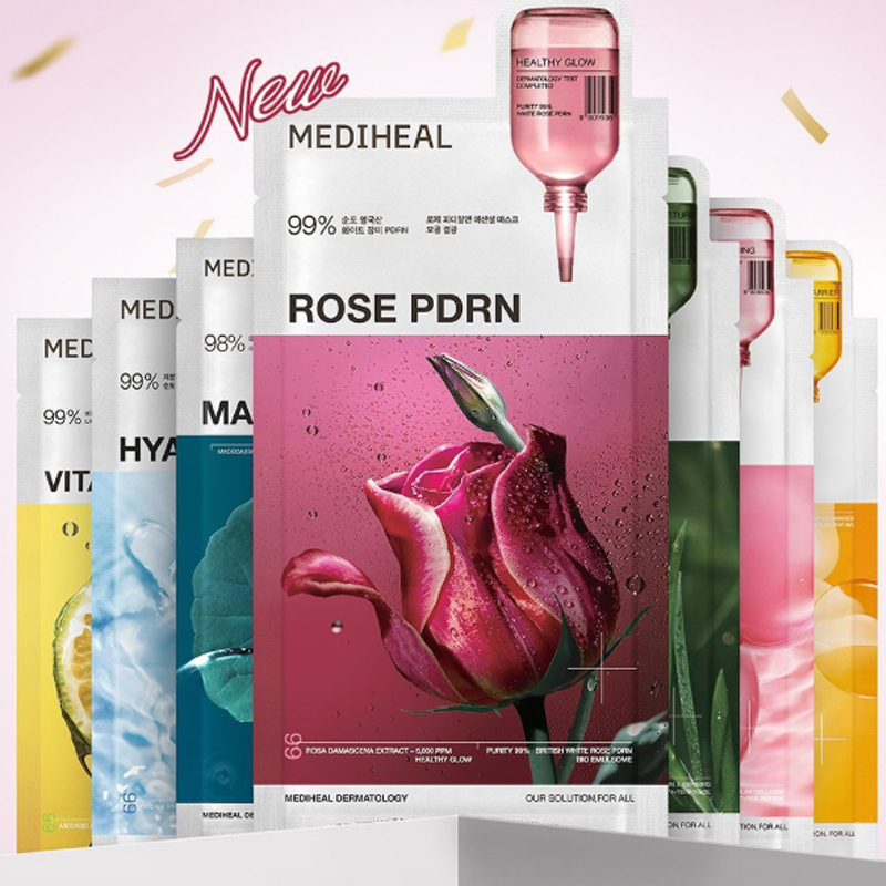 Маска для лица Mediheal — MEIDIHUIER Rose Luster Facial Masks успокаивающие увлажняющие маски для жирной, сухой и — фото 4