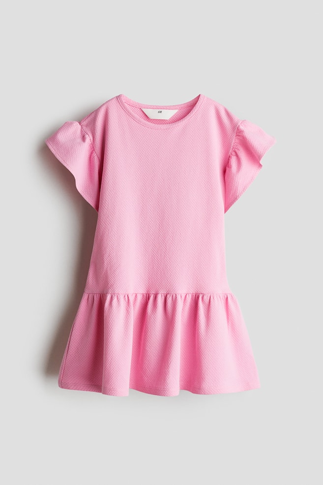 

Платье из хлопка с рукавами-воланами H&M, розовый