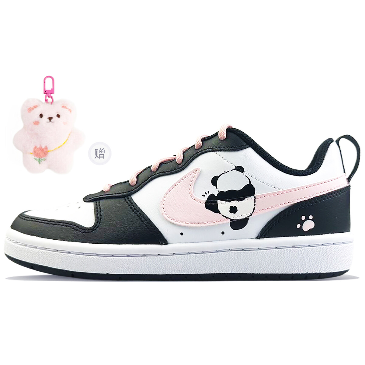 

Кроссовки Nike Court Borough Skateboard Shoes Women's Low-Top Black Pink, черный/розовый