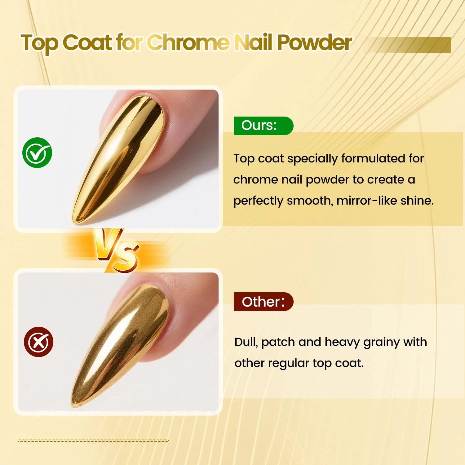Топ-покрытие JODSONE Chrome Nail Powder Top Coat для втирки, 16.5 мл Jodsone, 10Set-Polish-Bt-Hl01-10 — фото 2