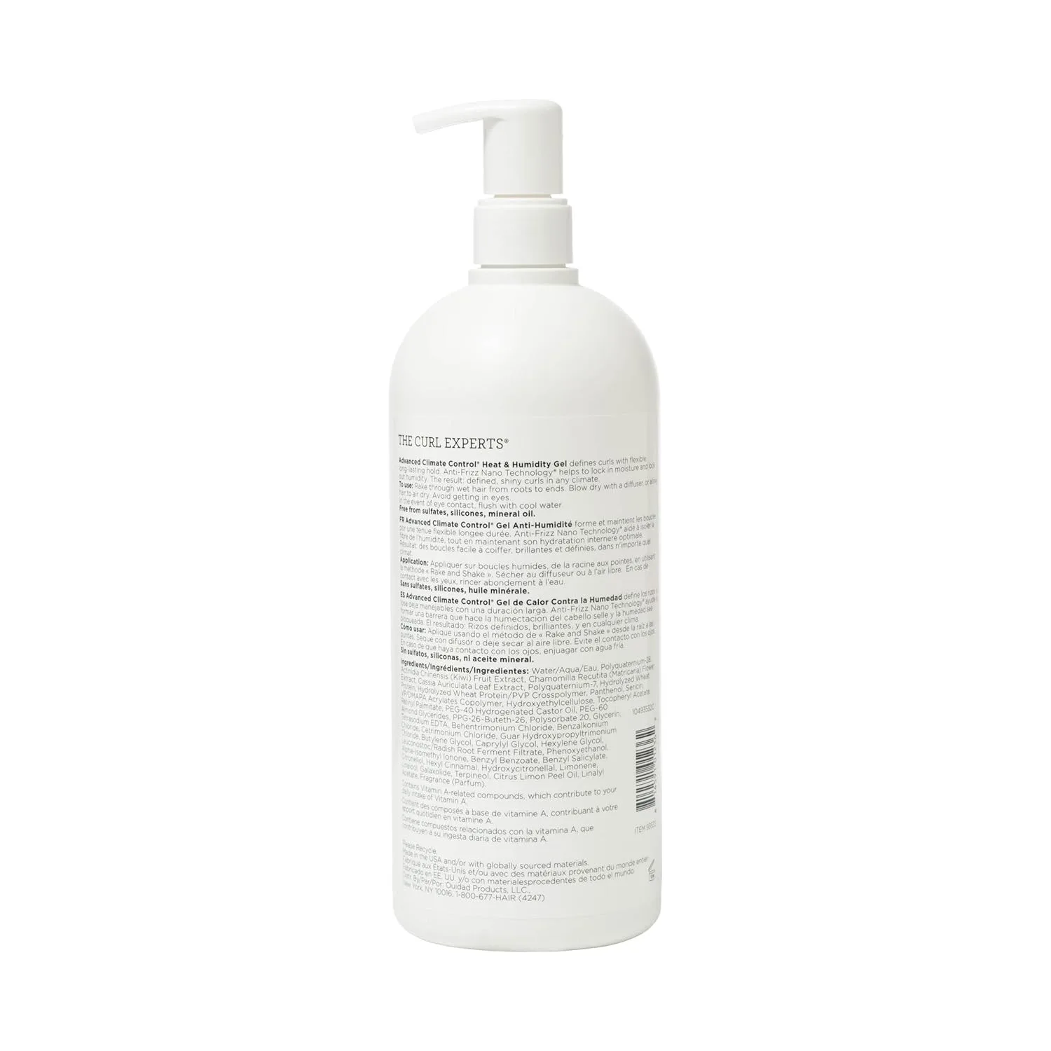 Ouidad Advanced Climate Control Heat & Humidity Gel для вьющихся волос - гель для укладки без липкости с мягкой фиксацией, борется с пушистостью и удерживает влагу для четких локонов, для всех типов кудрей, без сульфатов и силиконов 958.23 г (1... — фото 2