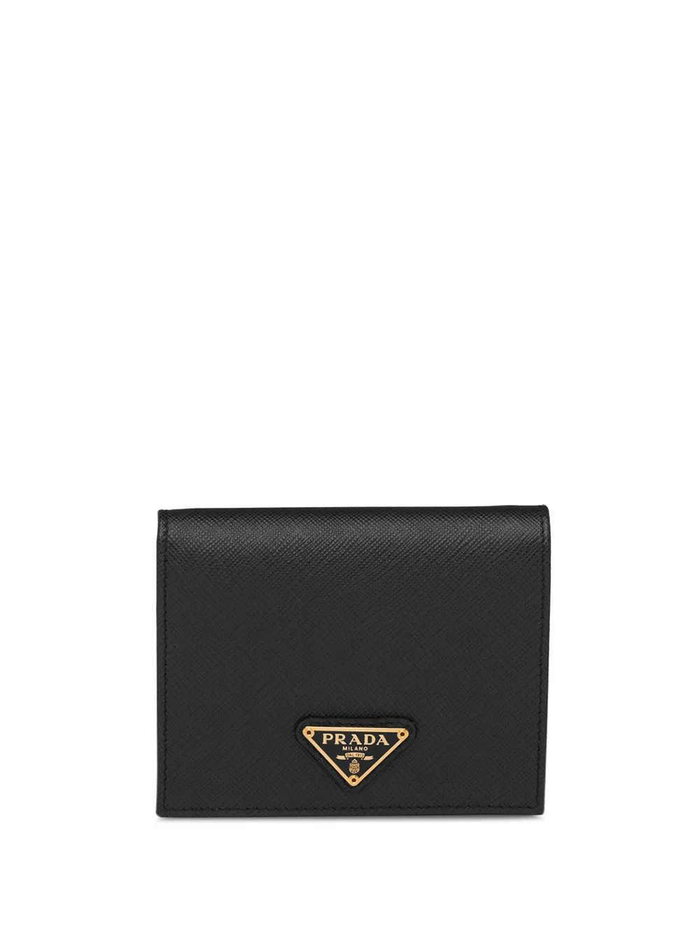 

Кошелек с металлическим логотипом Prada, черный