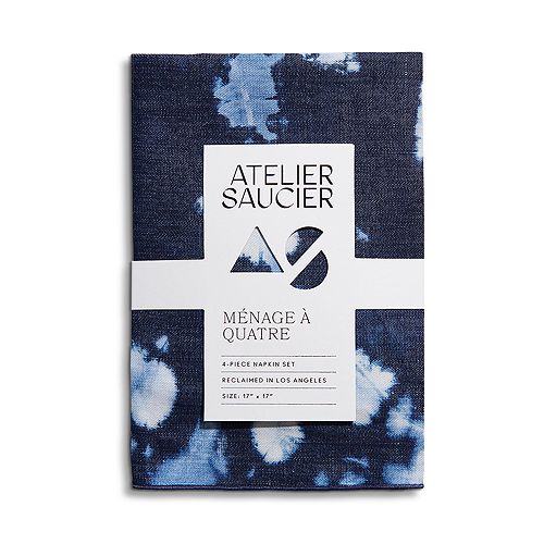 

Льняные салфетки Denim Tie Dyed, набор из 4 шт. ATELIER SAUCIER, цвет Blue