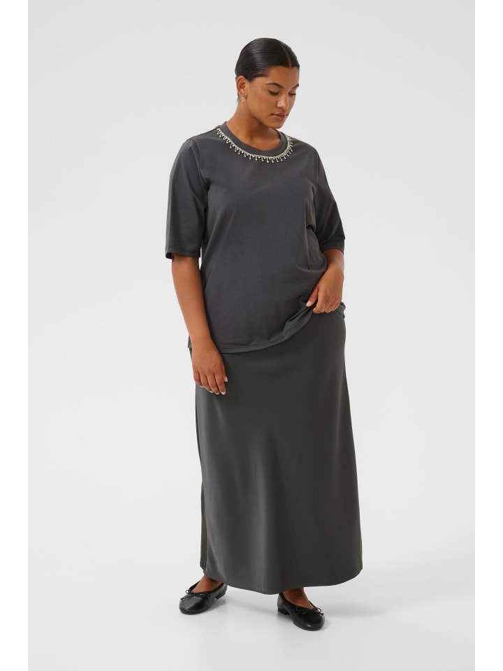 

Футболка KChelena свободного кроя в цвете Black Oyster KAFFE curve