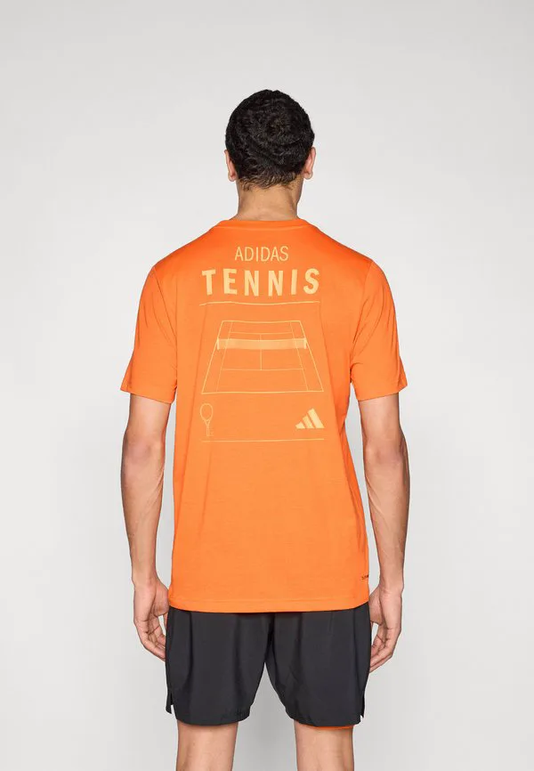Футболка с принтом тенниса, спортивная футболка Adidas Performance, Pure Orange