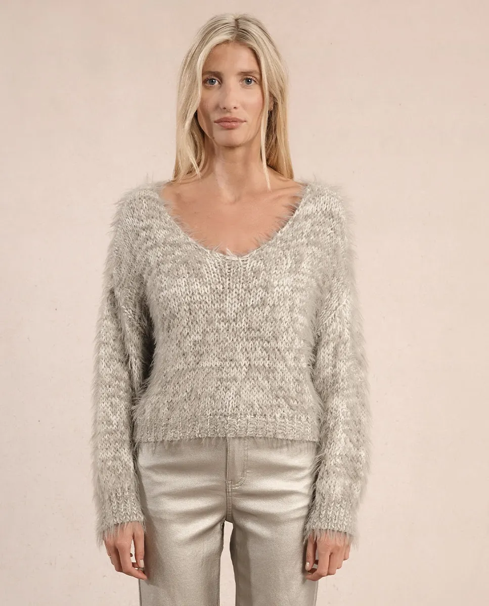 

Женский плюшевый свитер с длинным рукавом Molly Bracken, серый