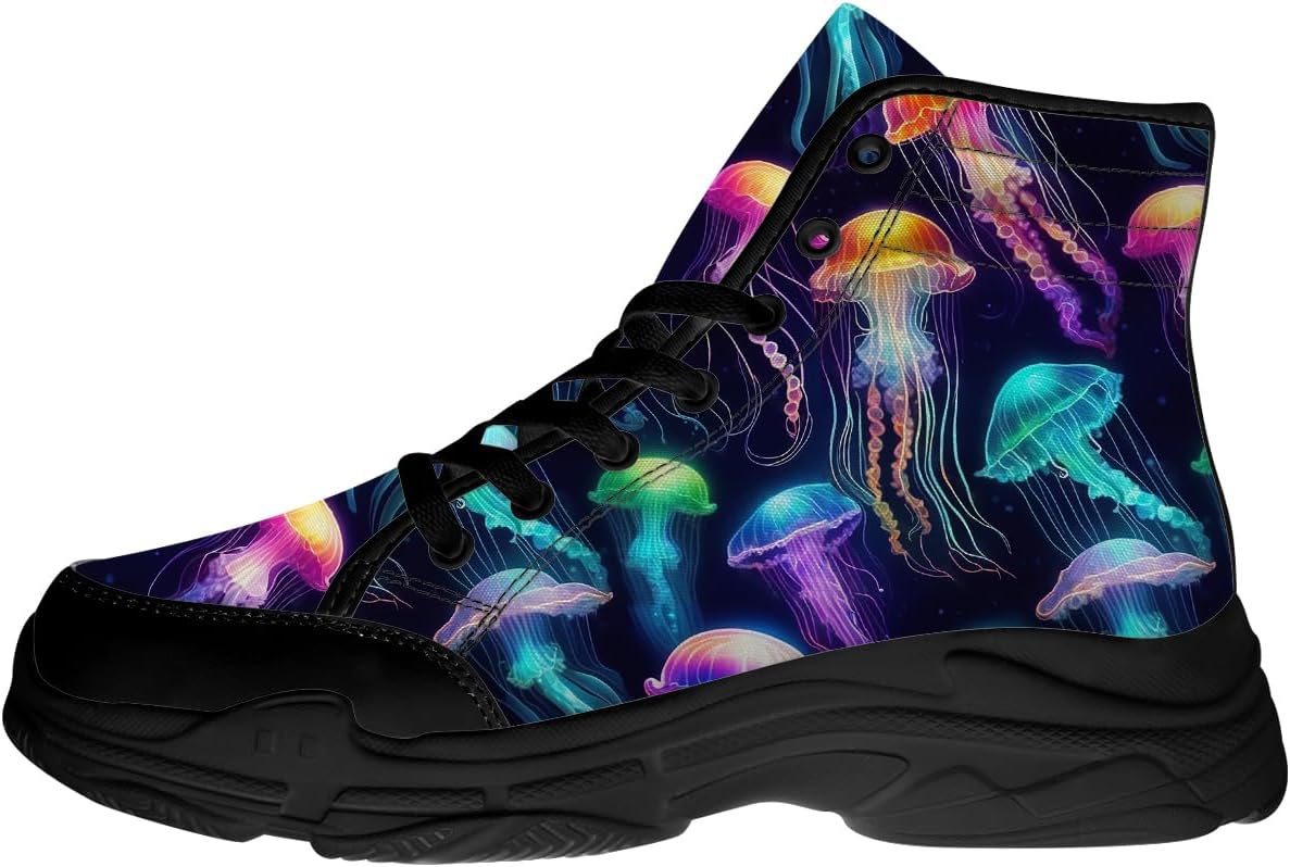 

Высокие кеды Jellyfish для женщин и мужчин, кружевные кроссовки на платформе, подарок для нее и для него Generic, 3101 Multicolor Jellyfish