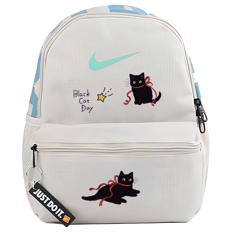 

Nike Тканевый рюкзак женский серо-белый, Black Cat Everyday