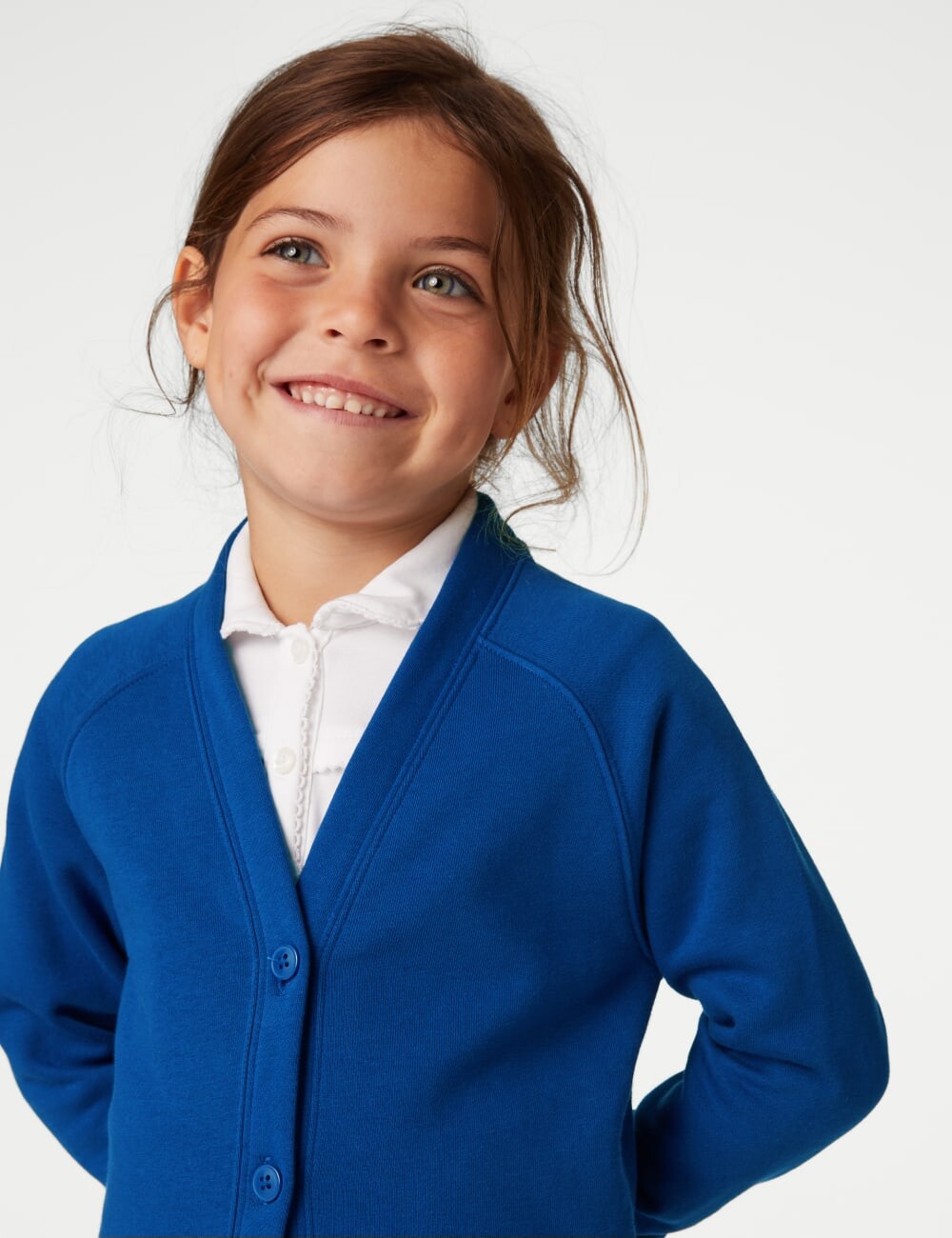 

Школьный кардиган из джерси для девочек Marks & Spencer, королевский синий