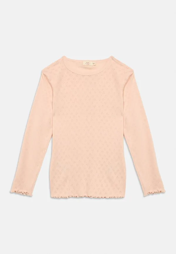 Футболка с длинным рукавом и ажурным узором в виде сердечек Copenhagen Colors, Dusty Rose — фото 3
