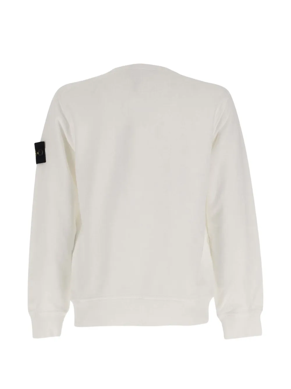 Хлопковый свитшот с нашивкой-логотипом Stone Island Junior, белый — фото 2