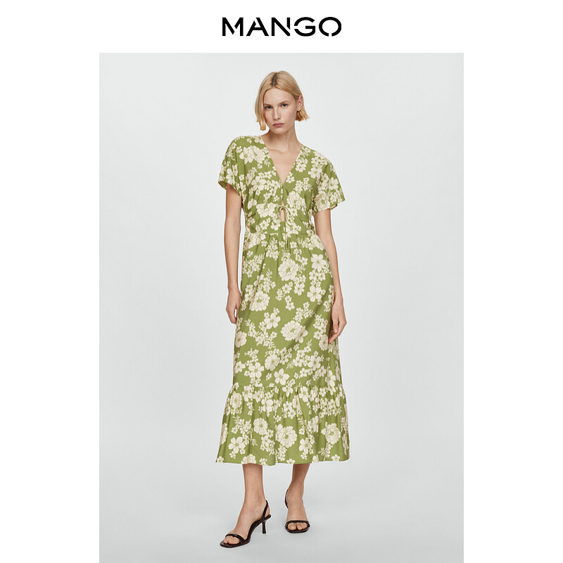 

Женское платье Mango с цветочным принтом, черный