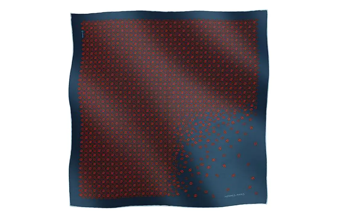 

HERMES Шёлковый шарф мужской, Red