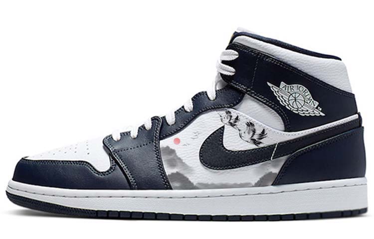 

Кроссовки Air Jordan 1 Vintage Basketball Shoes Men High-top Black/white, черный