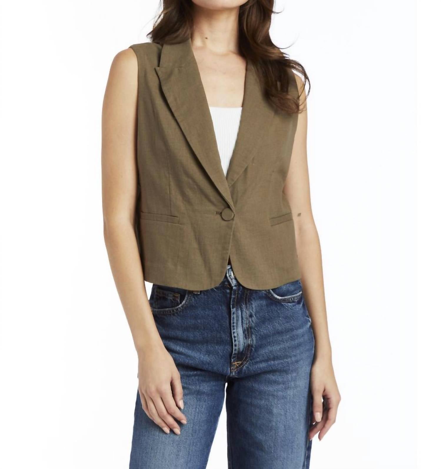 

Zoya Жилет в оливковом цвете DREW