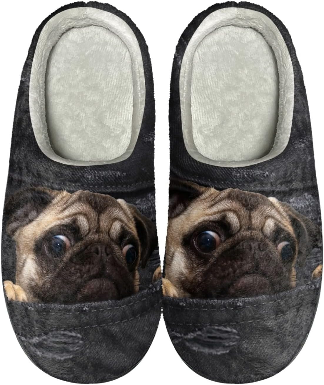 

Тапочки для дома Forchrinse с американским флагом для мужчин и женщин, мягкие и комфортные, теплые тапочки на осень и зиму, легкие, на скользящей подошве, Cute Pug