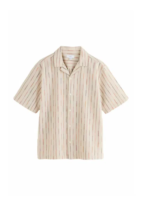 Рубашка Next Regular fit textured short sleeve shirt, охра