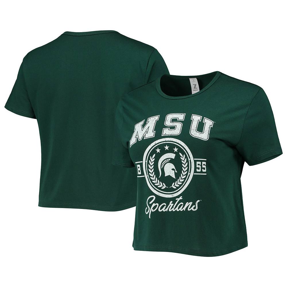 

Женская укороченная футболка ZooZatz Green Michigan State Spartans Core Laurels, цвет Msu Green