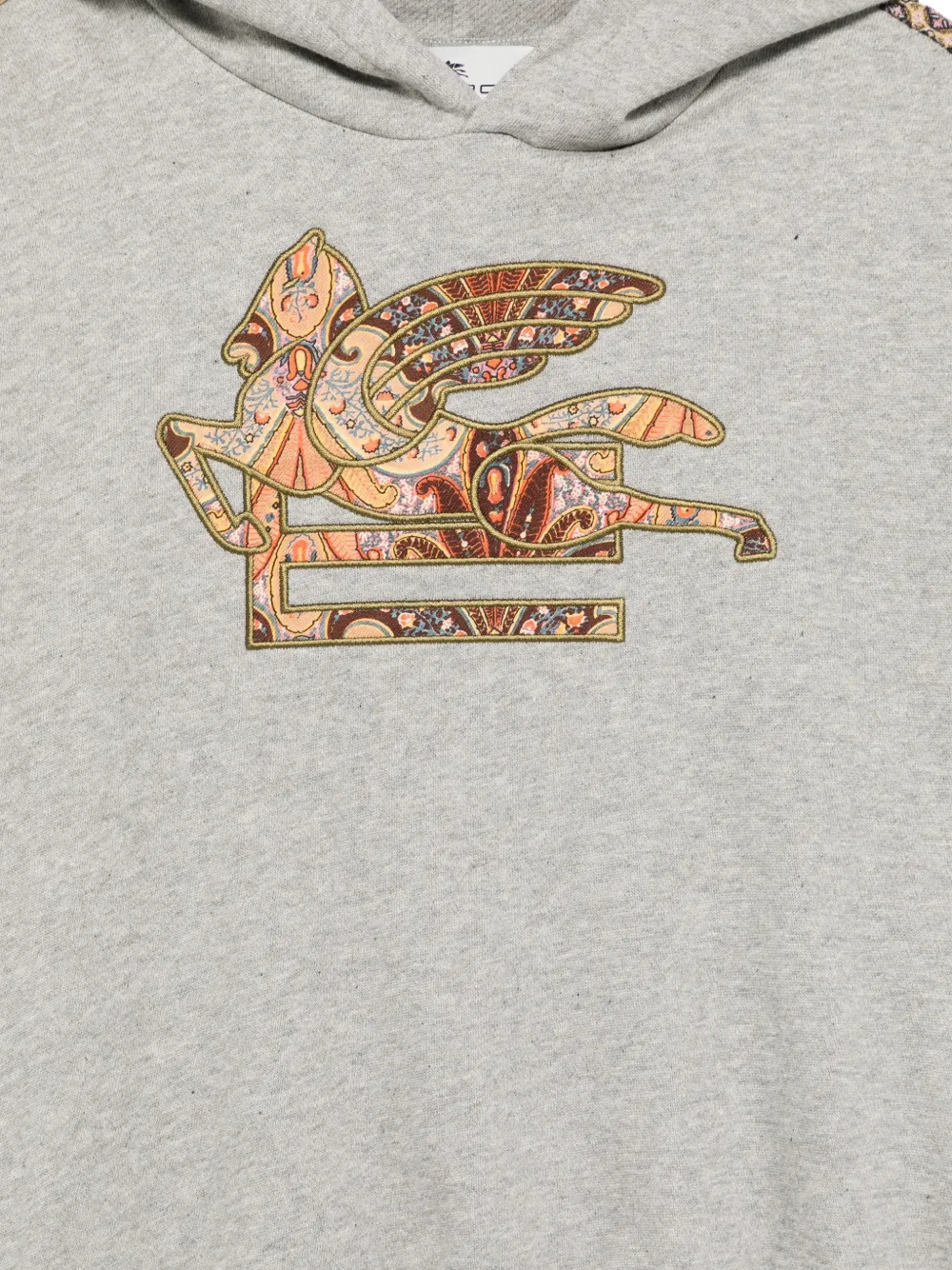 Худи с логотипом и узором "пейсли" Etro Kids, серый — фото 3