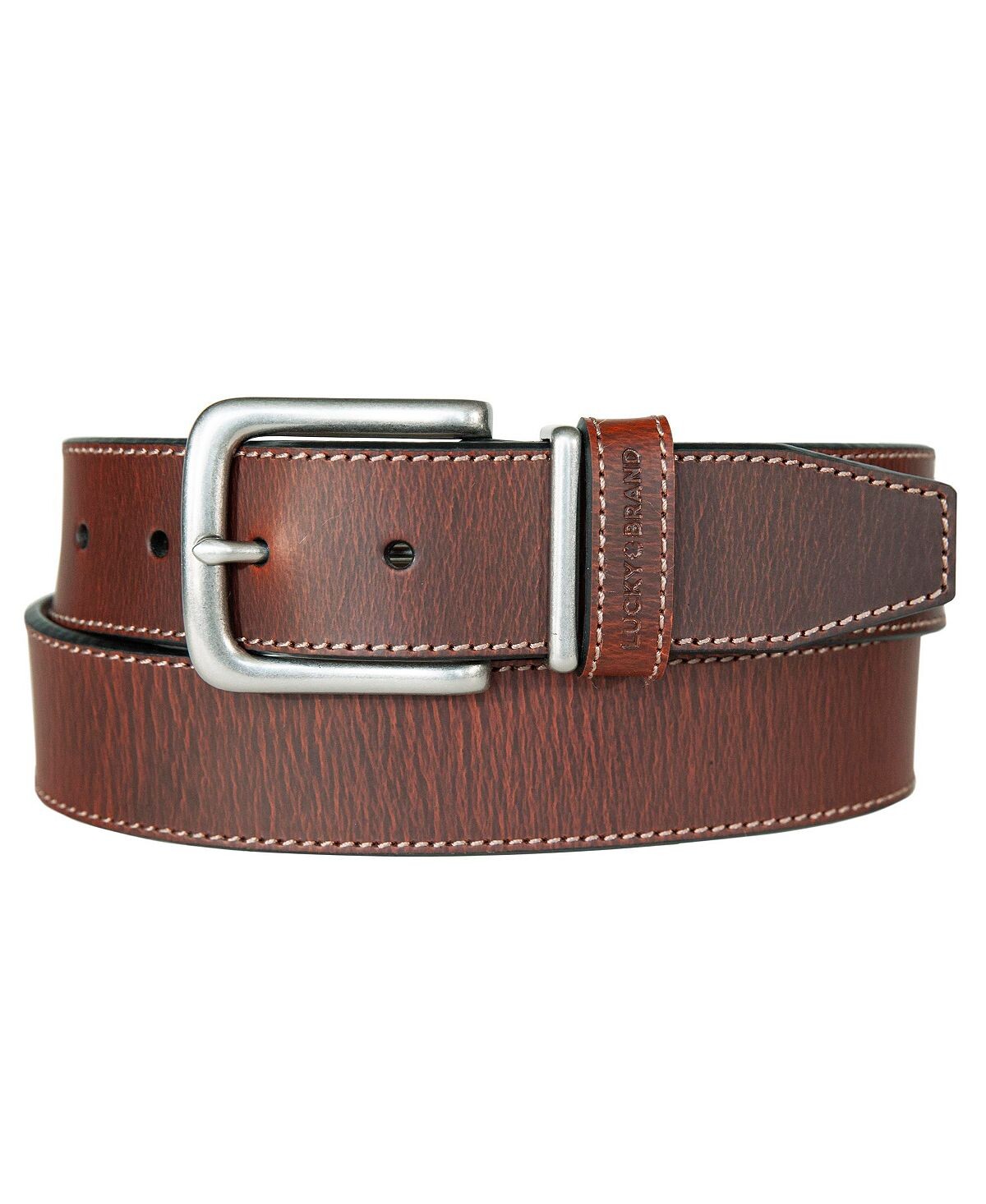 

Мужской кожаный джинсовый ремень с металлической и кожаной застежкой Lucky Brand