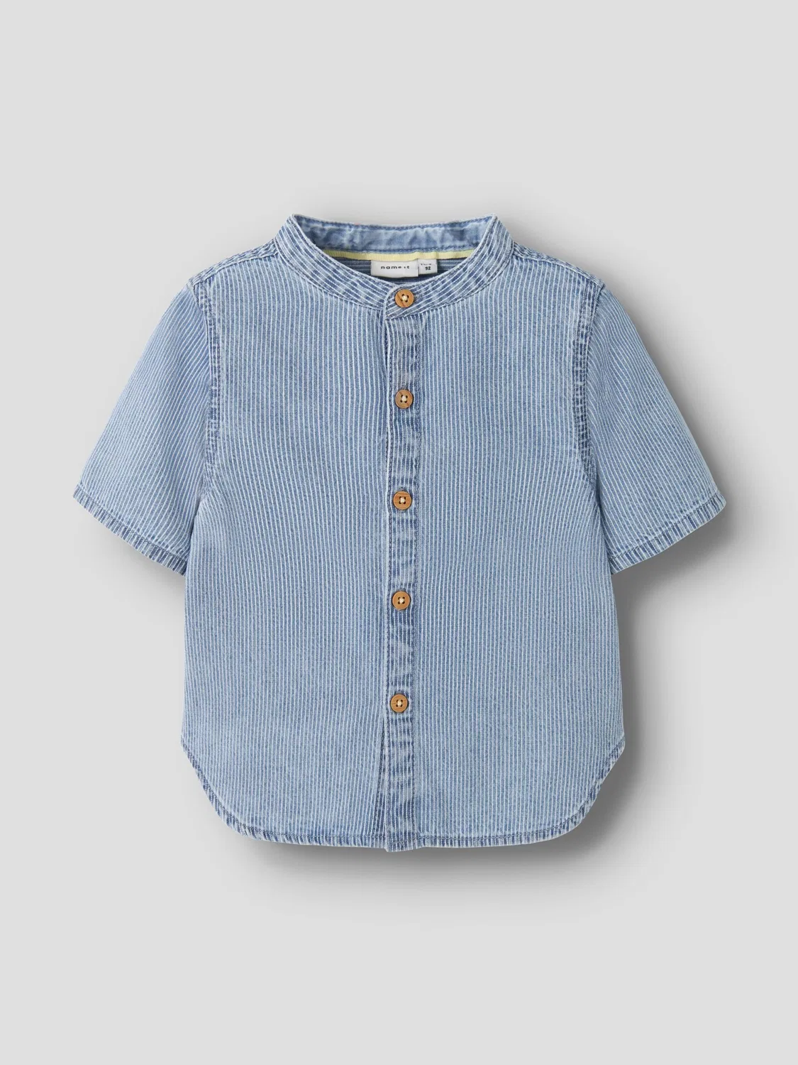 Рубашка на пуговицах Name It Comfort fit, синего цвета — фото 3