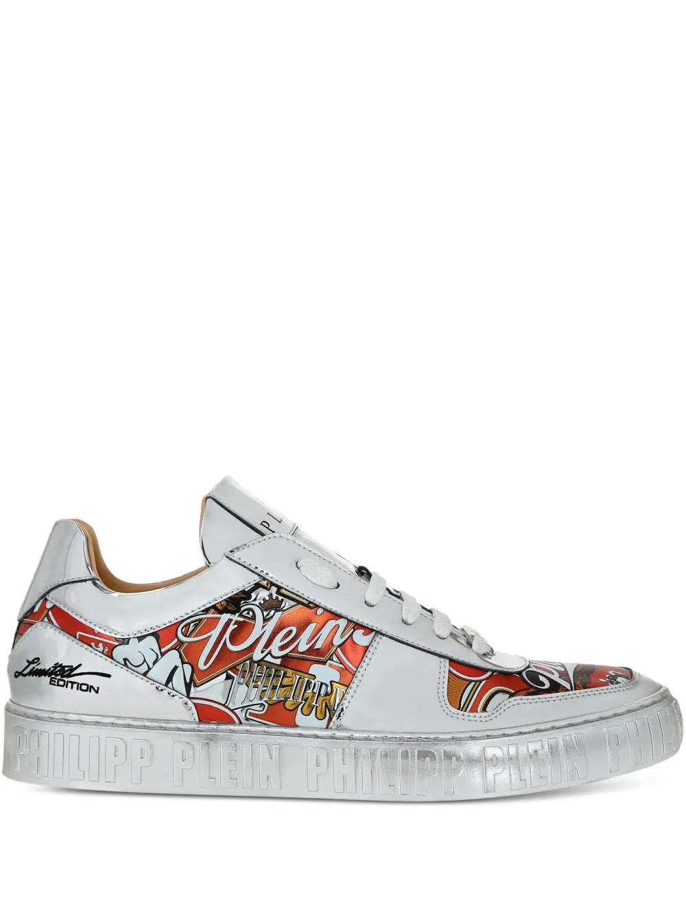 

Кроссовки с эффектом металлик Philipp Plein, белый