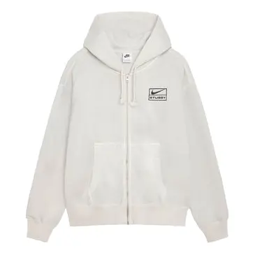

Толстовка с капюшоном x stussy ss24 с капюшоном из потертого флиса на молнии Nike, белый