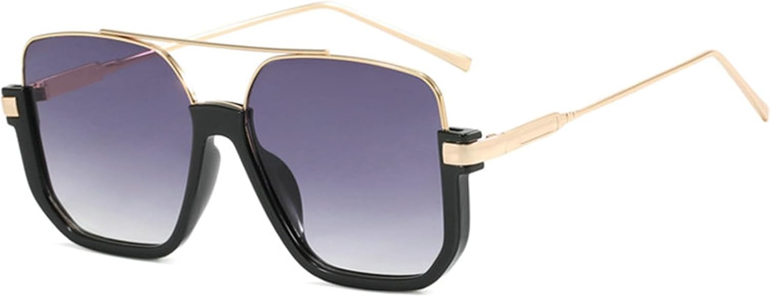 

Солнцезащитные очки Helena Oversized Square для женщин, модные градиентные очки с защитой от УФ-излучения UV400 для мужчин, панк-стиль, синий и шампань, популярные солнцезащитные очки, C4