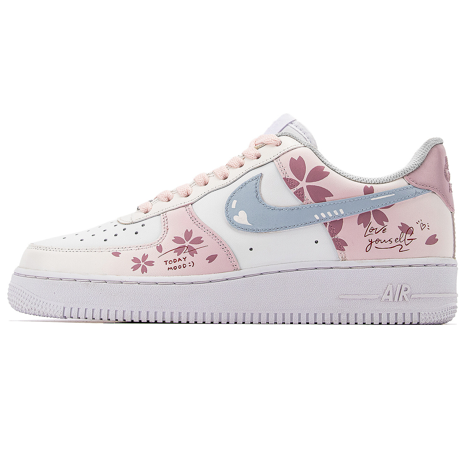 

Кроссовки Nike Air Force 1 Skateboarding Shoes Men Low-top Pink/white, белый