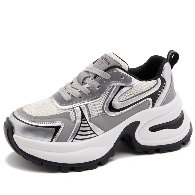 

Baibianzhiheren Низкие массивные кроссовки унисекс серебристые, цвет Silver