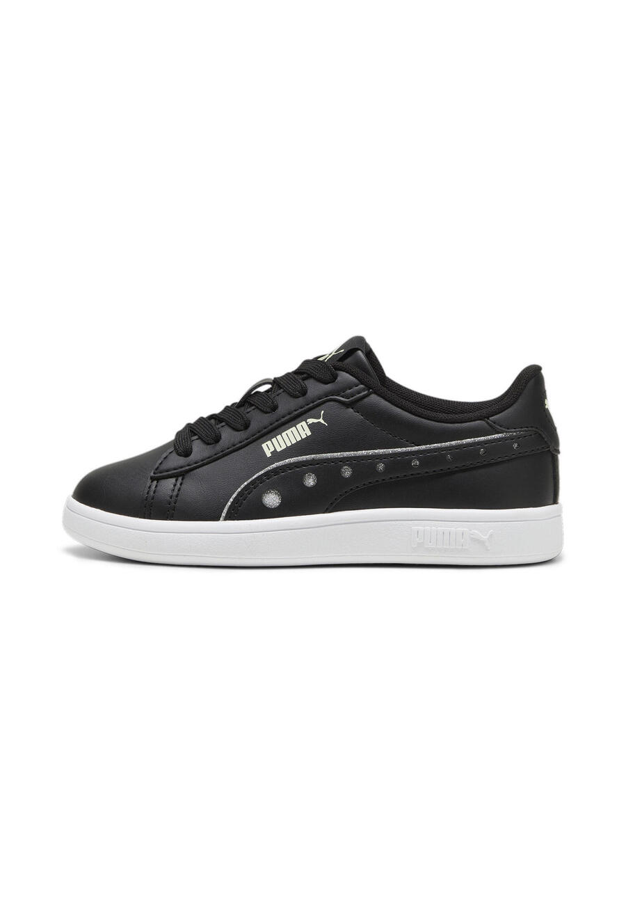 Детские кроссовки PUMA Smash 3.0 DanceParty PS, чёрно-серебристые, 395607 02 — фото 2