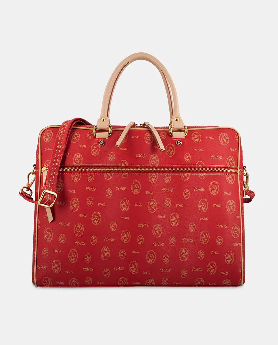 

Папка-портфель для документов из воловьей кожи и парусины El Potro, красный