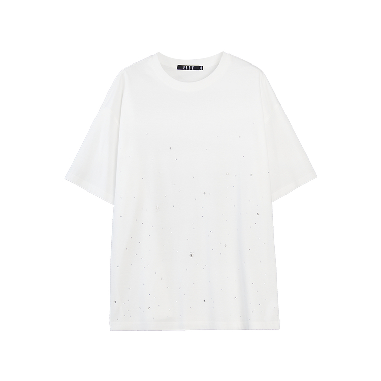 

ELLE Футболка женская белая с круглым вырезом тонкая