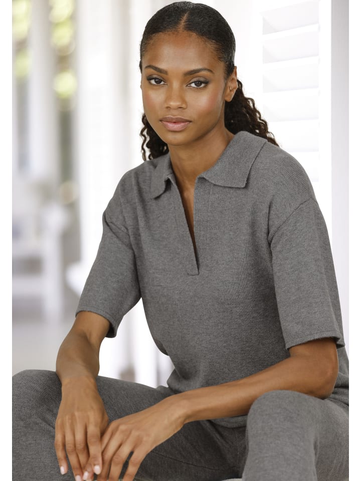 

LASCANA Рубашка поло темно-серого цвета