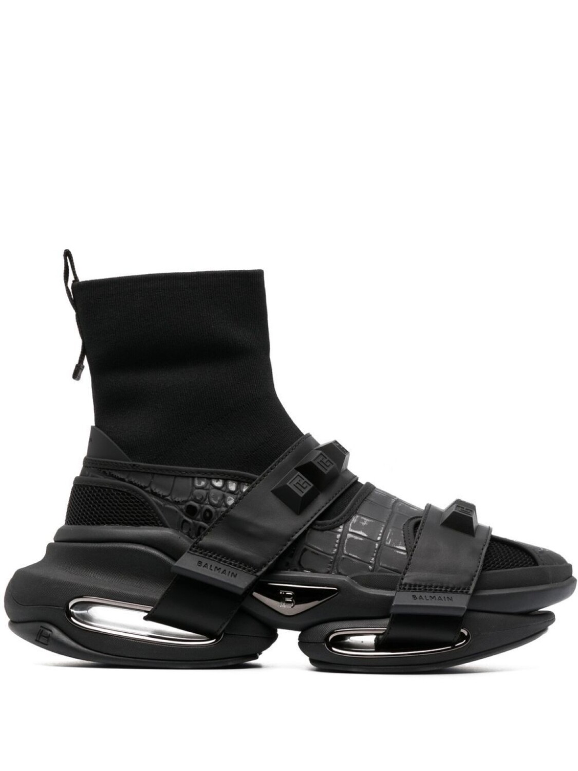 

Кроссовки Balmain B-Bold High Top, черный/темно-серый